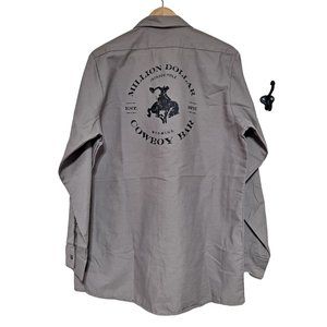Million Dollar Cowboy Bar Shirt Men Size Medium Jackson Hole Long Sleeve Button